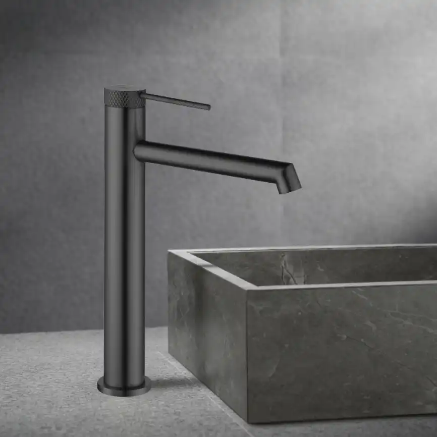 Смеситель для раковины Vincea VBF-2RM2GM однорычажный, вороненая сталь фото 1