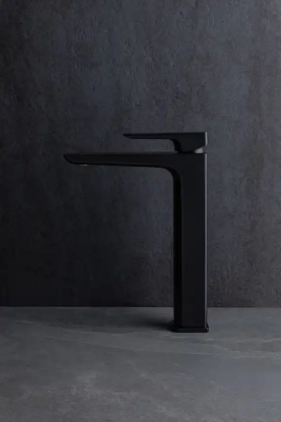 Смеситель для накладной раковины Allen Brau Infinity 5.21002-31, однорычажный, высокий, Черный матовый фото 7