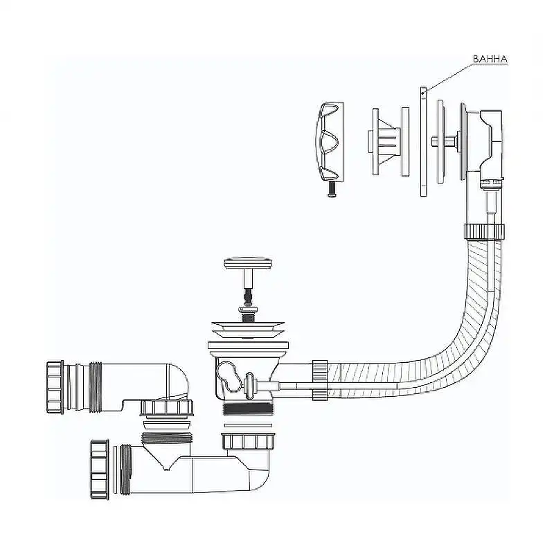 Слив-перелив для ванны Bettoserb 125315, хром фото 3