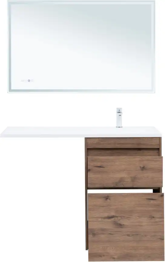 Тумба под раковину Aquanet Токио 120/58 дуб веллингтон (напольная 2 ящика) 333648 фото 7