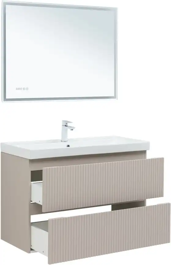 Тумба под раковину Aquanet Джейн (Flat) 100 бежевый, 343979 фото 7