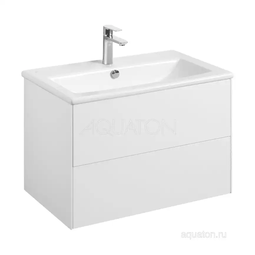 Тумба под раковину Aquaton Сохо 75 1A258101AJ010 подвесная цвет, белый глянец фото 1