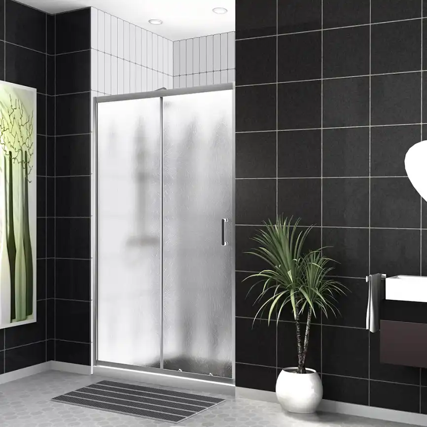 Душевая дверь BelBagno UNO-195 110 см, UNO-195-BF-1-110-CH-CR, профиль Хром, стекло Рифленное фото 1