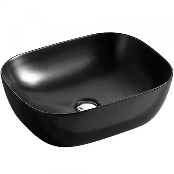 Раковина накладная CeramaLux 600х395х140 78106MB, цвет Черный фото 1