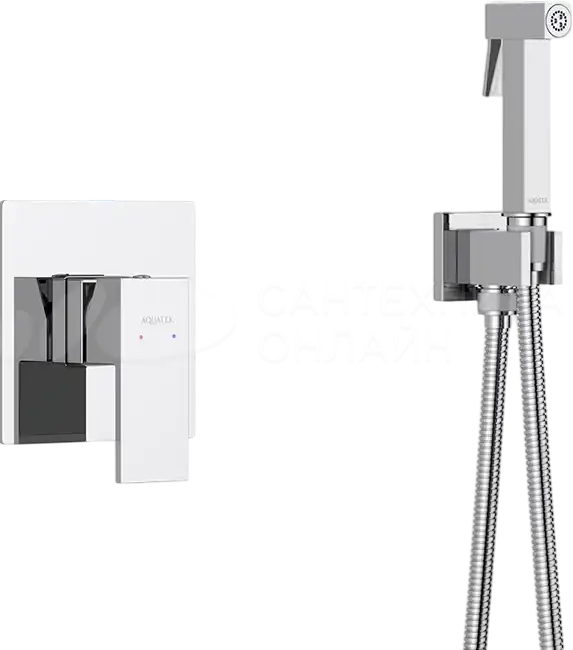 Гигиенический душ со смесителем Aquatek AQ1619CR однорычажный, Хром фото 1