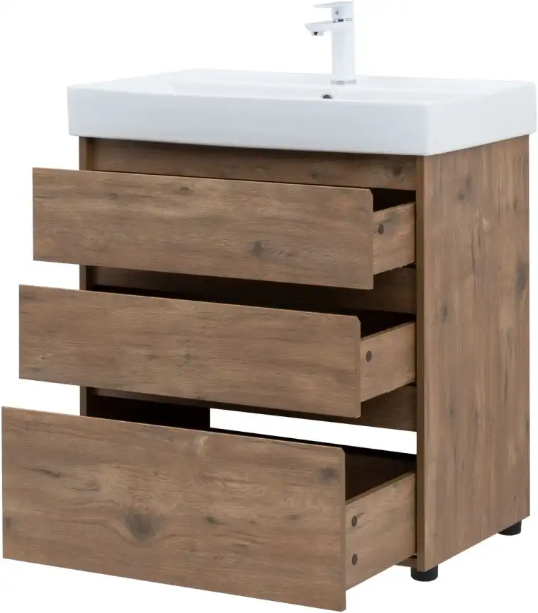 Тумба под раковину Aquanet Nova Lite 75 дуб рустикальный (3 ящика) 302474 фото 4