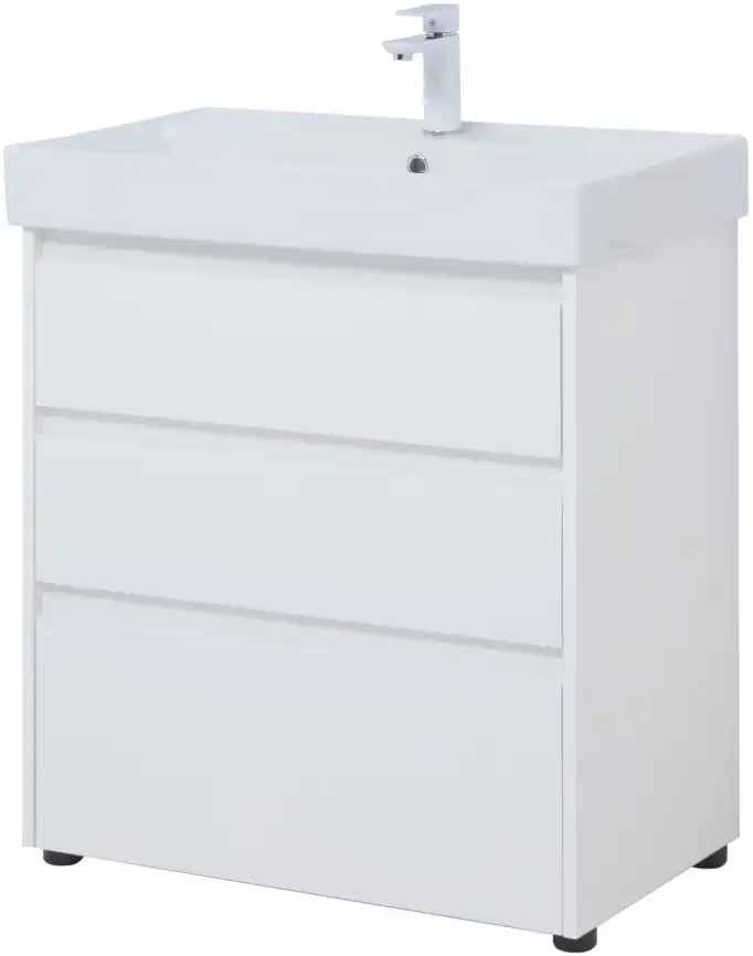 Тумба под раковину Aquanet Nova Lite 75 белый глянец (3 ящика) 302472 фото 10