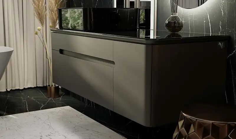 Тумба под раковину Jorno SHINE 120 Shi.01.120-M/P/A Серый антрацит фото 5