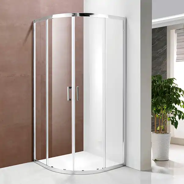 Душевой уголок Mirsant Round 100х100 профиль Хром стекло прозрачное фото 1