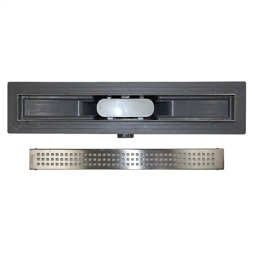 Душевой лоток Azario Cube 80 см AZCP11-80 Cube с перфорированной решеткой, Хром матовый фото 3