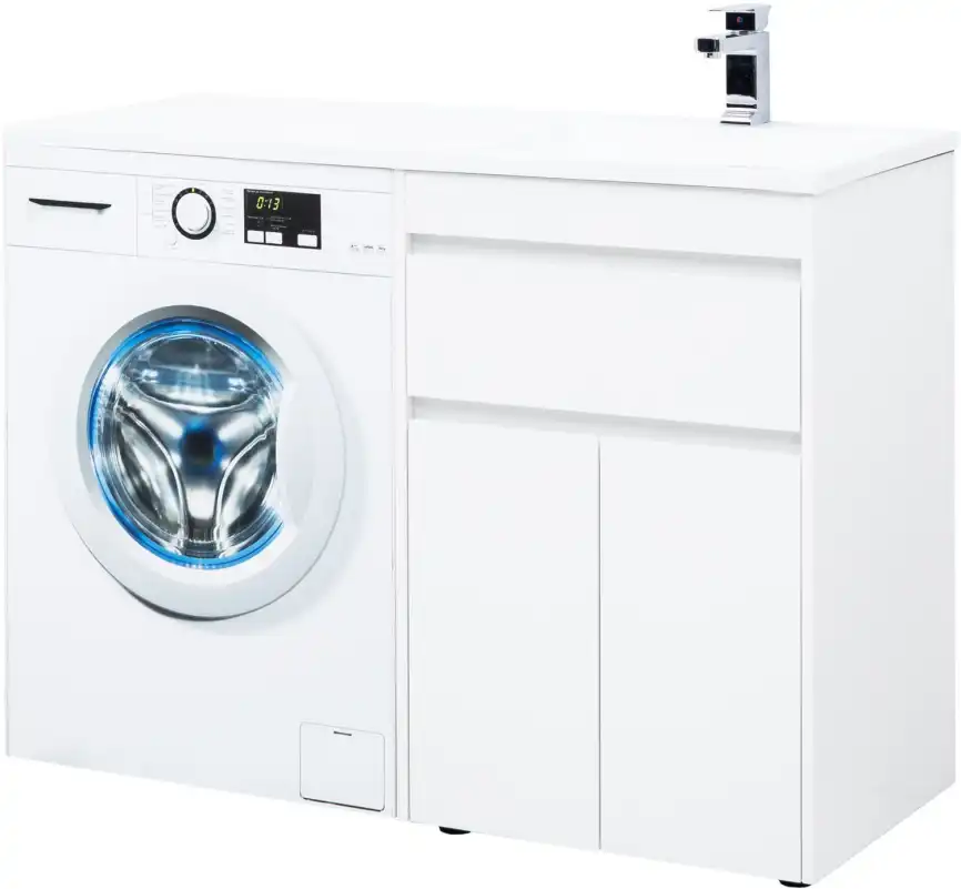 Тумба под раковину Aquanet Токио 120/58 белый (напольная, 1 ящик, 2 дверцы) 237745 фото 5