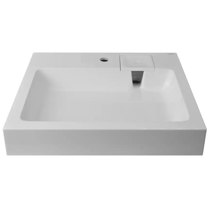 Раковина Azario ETNA 60х50 CS00086607 над стиральной машиной, из литьевого мрамора, Белая фото 2