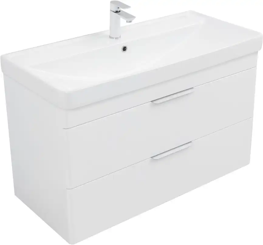 Тумба под раковину Aquanet Ирис New 100 белый глянец, подвесная, 339280 фото 4