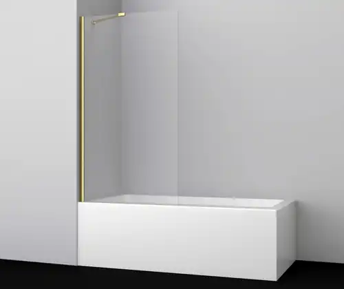 Шторка для ванны WasserKRAFT Aisch 55P 80 см, 55P01-80, профиль Золото, стекло Прозрачное фото 1