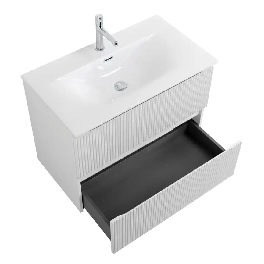 Тумба под раковину BelBagno UNO-800-2C-SO-BO подвесная, Bianco Opaco фото 4