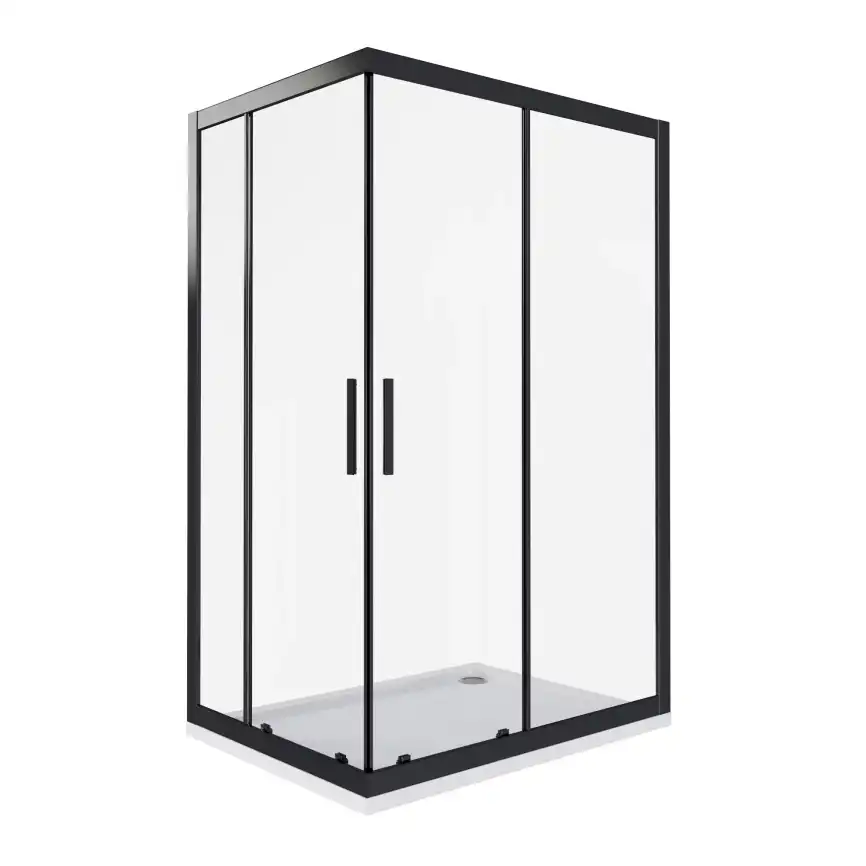 Душевой уголок Good Door COFE CR-120-80-C-B профиль Черный стекло прозрачное фото 3