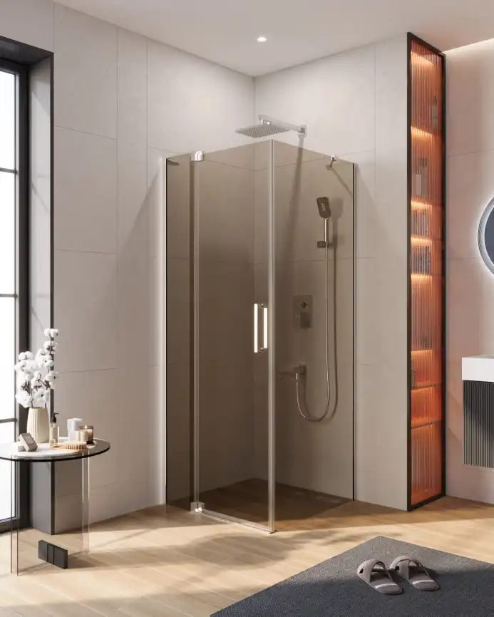 Душевой уголок CEZARES SLIDER-AH-1-80-70/80-BR-Cr стекло Tонированная бронза, профиль Хром фото 1