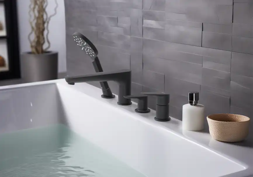 Смеситель на борт ванны Aquatek Бетта AQ1148MB, однорычажный, с внутренней частью, Черный матовый фото 2