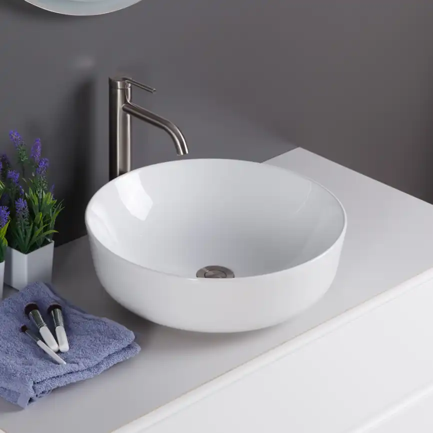 Раковина накладная BelBagno 415х415х135 BB1315, цвет Белый фото 3