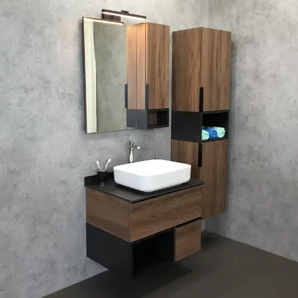 Тумба с умывальником Comforty Штутгарт 75 Дуб темно-коричневый, 00-00001884 фото 9