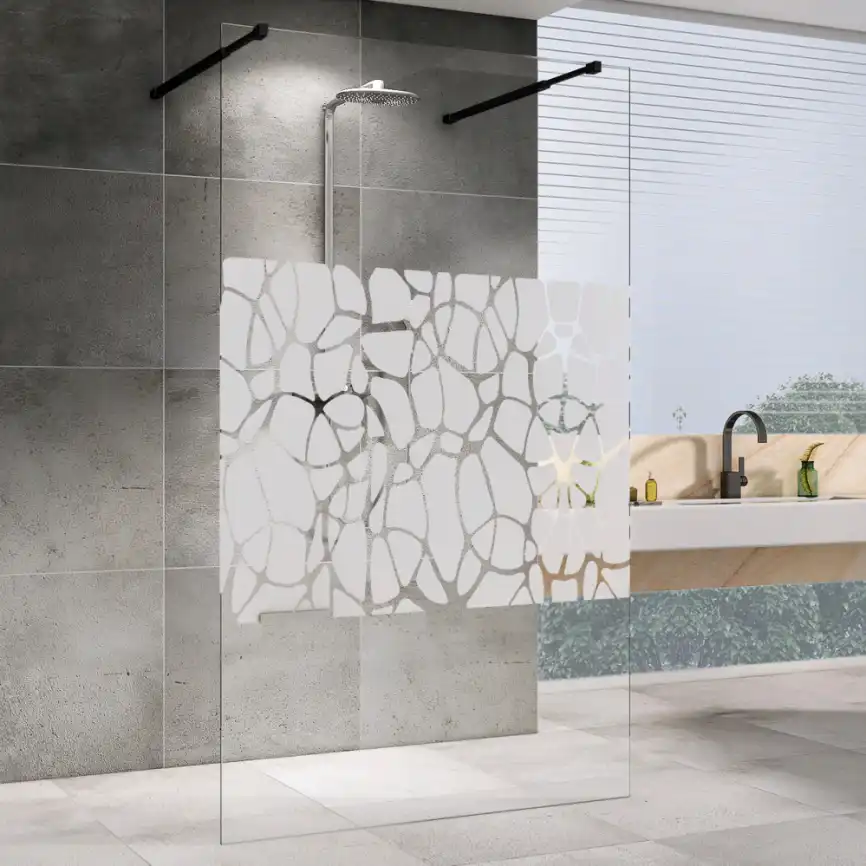 Душевая перегородка Abber Immer Offen 100 см, AG68100BF8, профиль Черный, стекло Прозрачное фото 1