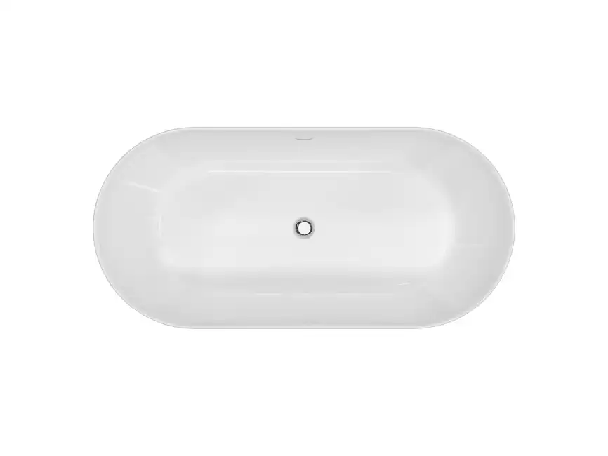 Акриловая ванна BELBAGNO 178х80 BB306-1775 овальная, отдельностоящая, Белая фото 3