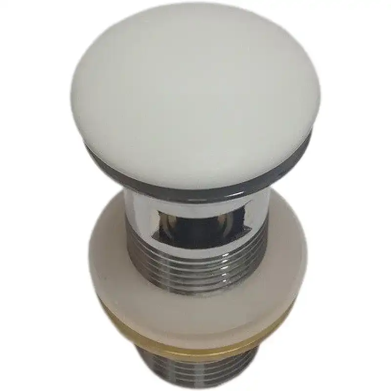 Донный клапан для раковины CeramaLux RD001 с переливом, Белый матовый фото 1