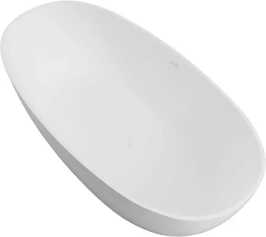 Ванна из искусственного камня Allen Brau 170x80 Solid Stone Krion Oval 2.35003.21, белая матовая фото 5