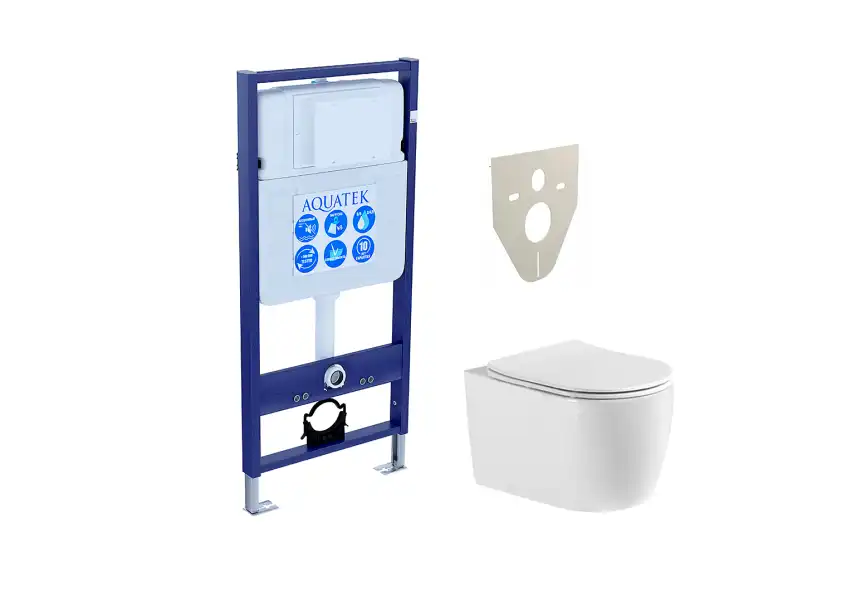 Комплект унитаза с инсталляцией Aquatek Set Aquatek Европа New cm с сиденьем Микролифт фото 2