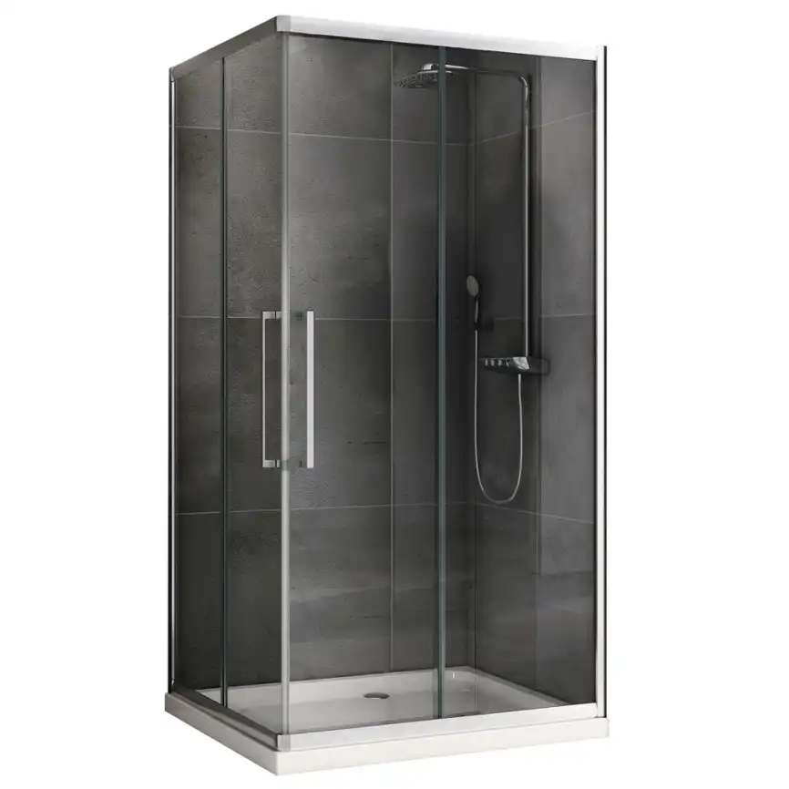 Душевой уголок ABBER Schwarzer Diamant 120х90 см, AG02129H, профиль хром, стекло прозрачное фото 1