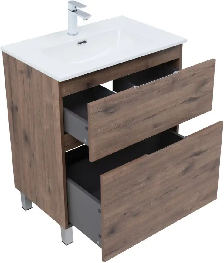 Тумба под раковину Aquanet Алвита New 70 напольная, дуб веллингтон табак, 344128 фото 5