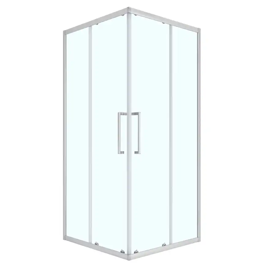 Душевой уголок Loranto 100х100 CS-AB01S-100, профиль сатин, стекло Прозрачное фото 1