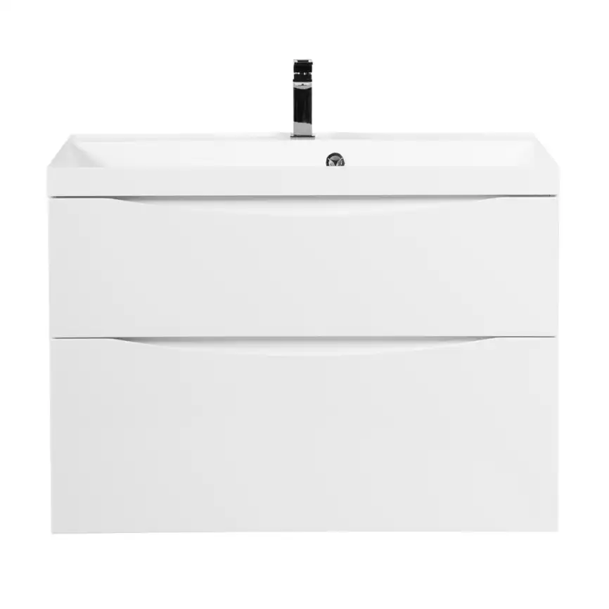 Тумба под раковину BelBagno MARINO-H60-800-2C-SO-BL-P подвесная Bianco Lucido фото 2