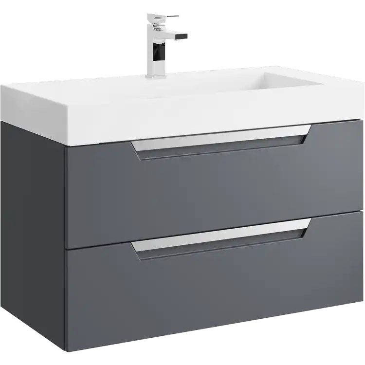 Тумба с раковиной подвесная Aqwella 5 Stars Cube 90 см, CUB0109GR, цвет Серый фото 1