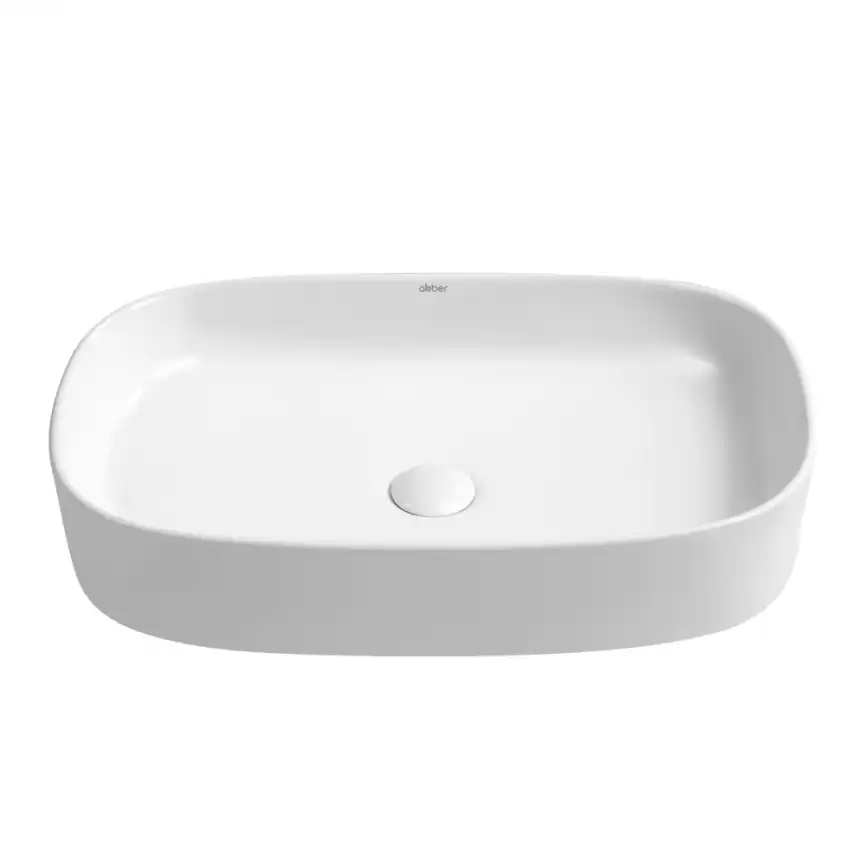 Раковина накладная ABBER RECHTECK 61х37,5х12 AC2209, овальная, белая фото 2