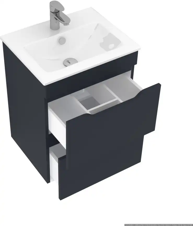 Тумба под раковину Aquanet Практика 50 маренго (2 ящика) 330456 фото 4