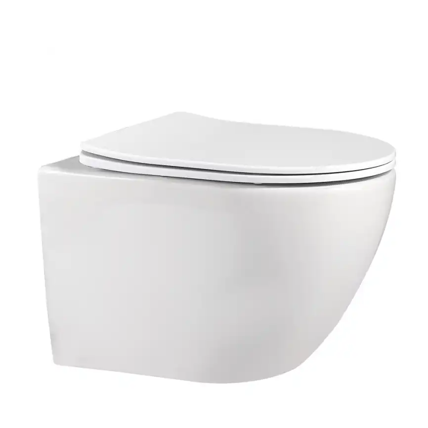 Подвесной унитаз ABBER Bequem AC1100 белый, безободковый, с сиденьем микролифт фото 1