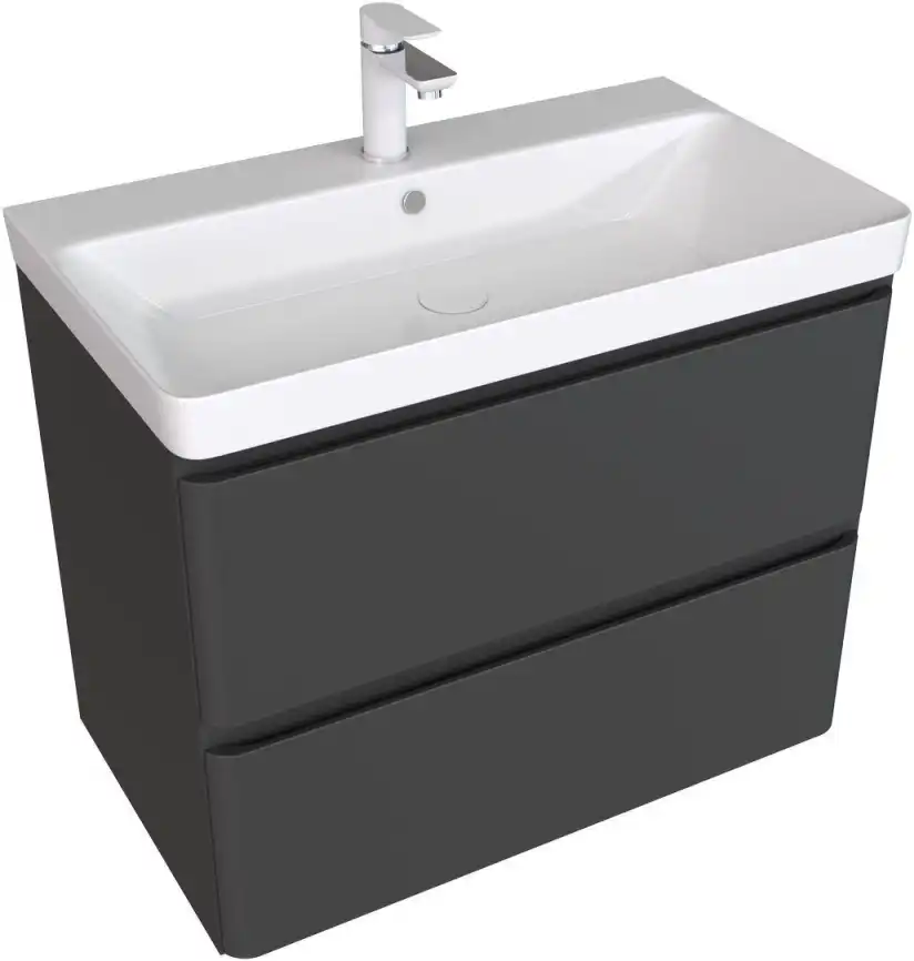 Тумба под раковину Aquanet Эмбер 80 черный матовый 330468 фото 1