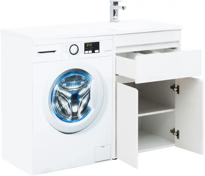 Тумба под раковину Aquanet Токио 120/58 белый (напольная, 1 ящик, 2 дверцы) 237745 фото 9