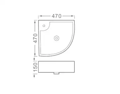 Раковина подвесная, угловая Aquatek 47х47х15 AQ5166B-00, Белая фото 2