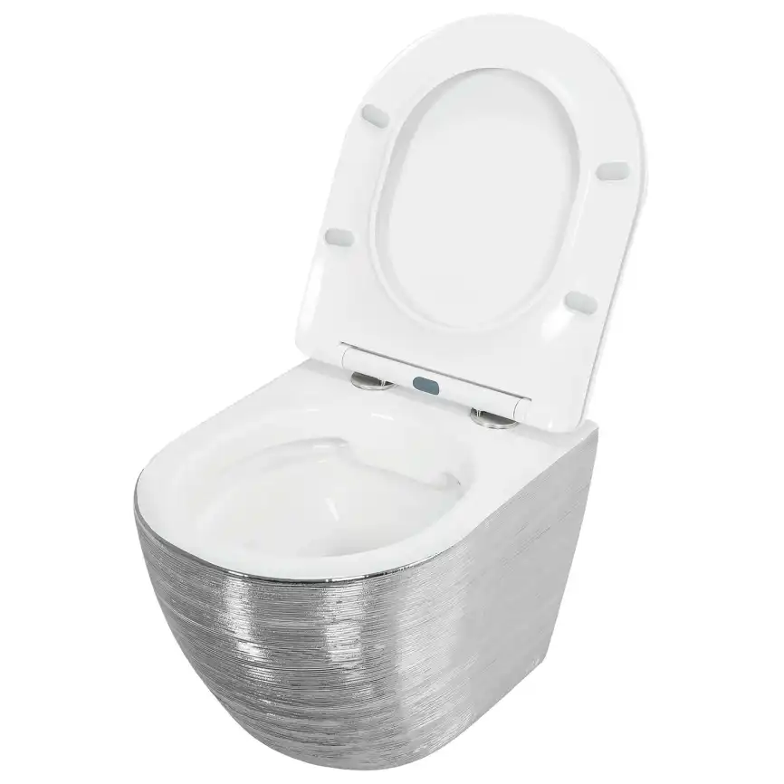 Подвесной унитаз Grossman GR-4455SWS безободковый, Серебро фото 3