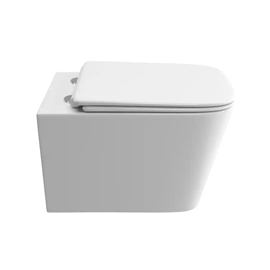 Подвесной унитаз BelBagno DUE-TOR BB5171CH-TOR/SC, безободковый, смыв торнадо с сиденьем микролифт, Белый фото 6