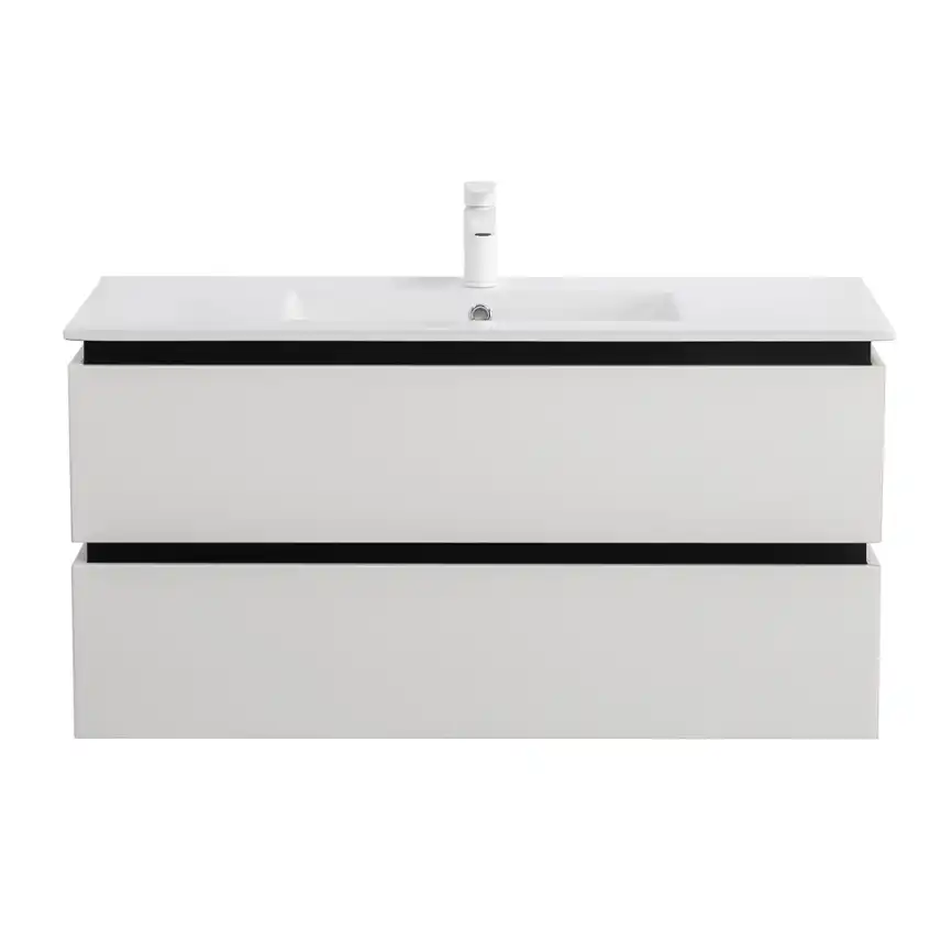 Тумба под раковину Cezares PLANE 100 см, PLANE-1000-2C-SO-BL подвесная, Bianco Lucido фото 1