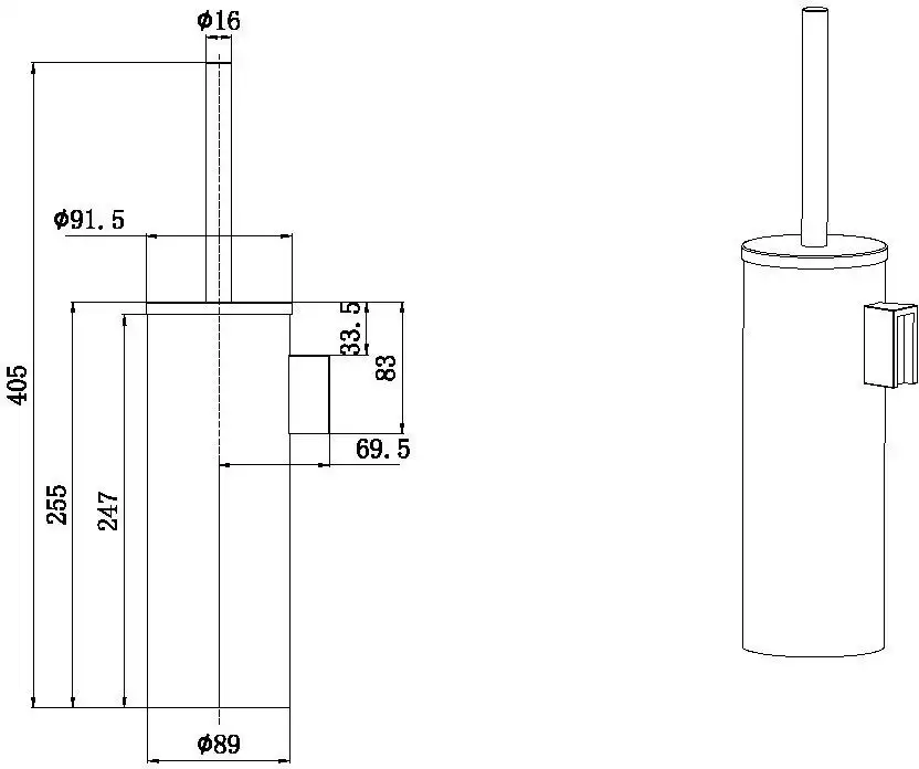 Ершик для унитаза Allen Brau Priority 6.31A09-GB золото матовое фото 2