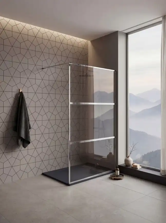 Душевая перегородка Aquanet 80x200 SW-800CT профиль хром, прозрачное стекло фото 1