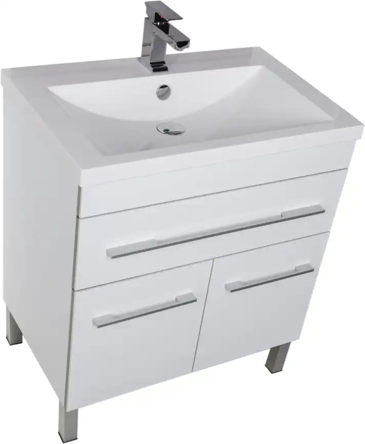 Тумба под раковину Aquanet Верона 75 белый (напольная 1 ящик 2 дверцы) 182706 фото 6