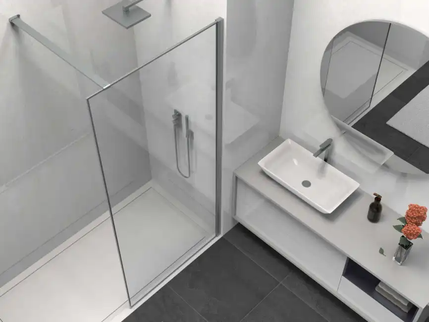 Душевая перегородка Vincea Walk in HS 80 VSW-1HS800CLGM, профиль вороненая сталь, стекло прозрачное фото 3