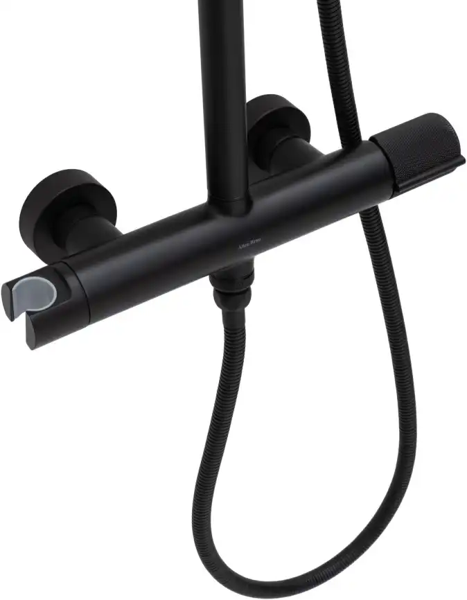 Душевая система Allen Brau Liberty 5.33007-31 с термостатом, черный матовый фото 5