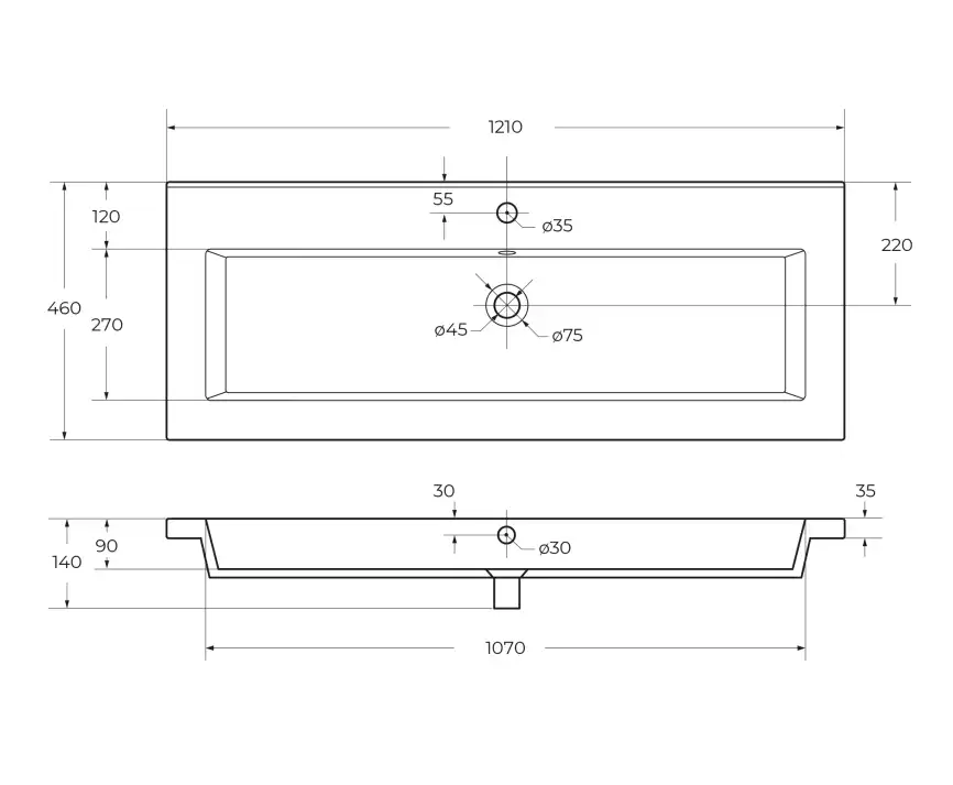 Керамическая раковина CEZARES CZR-8070-120 фото 6