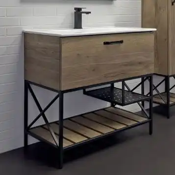 Тумба с умывальником Comforty Бредфорд 90 Дуб темный, 00-00009403 фото 1